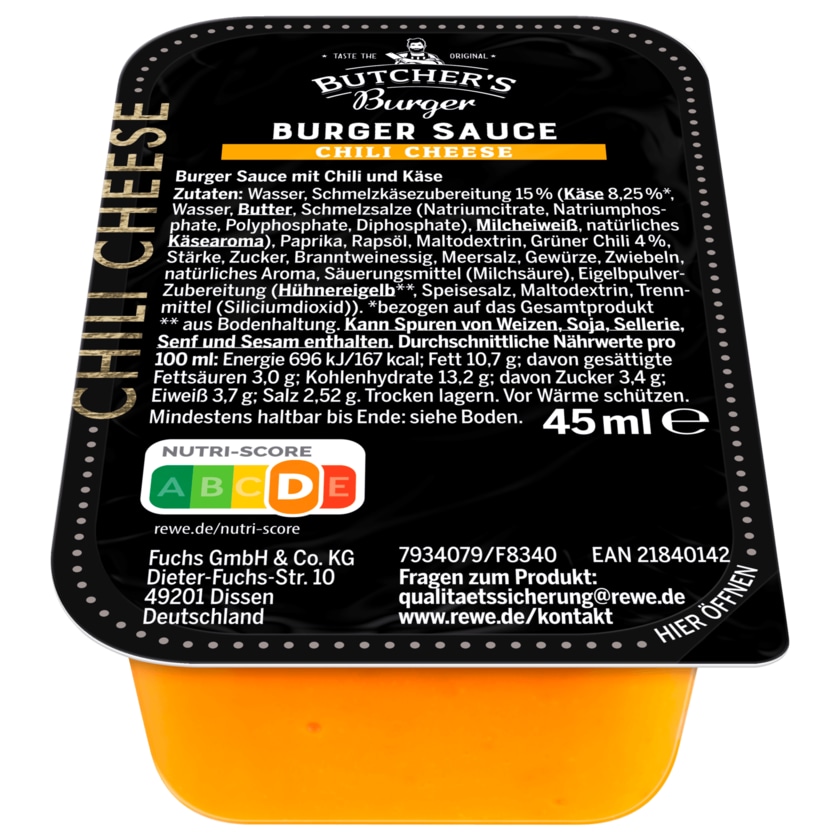 Butcher's Burger Sauce Chili Cheese 45ml